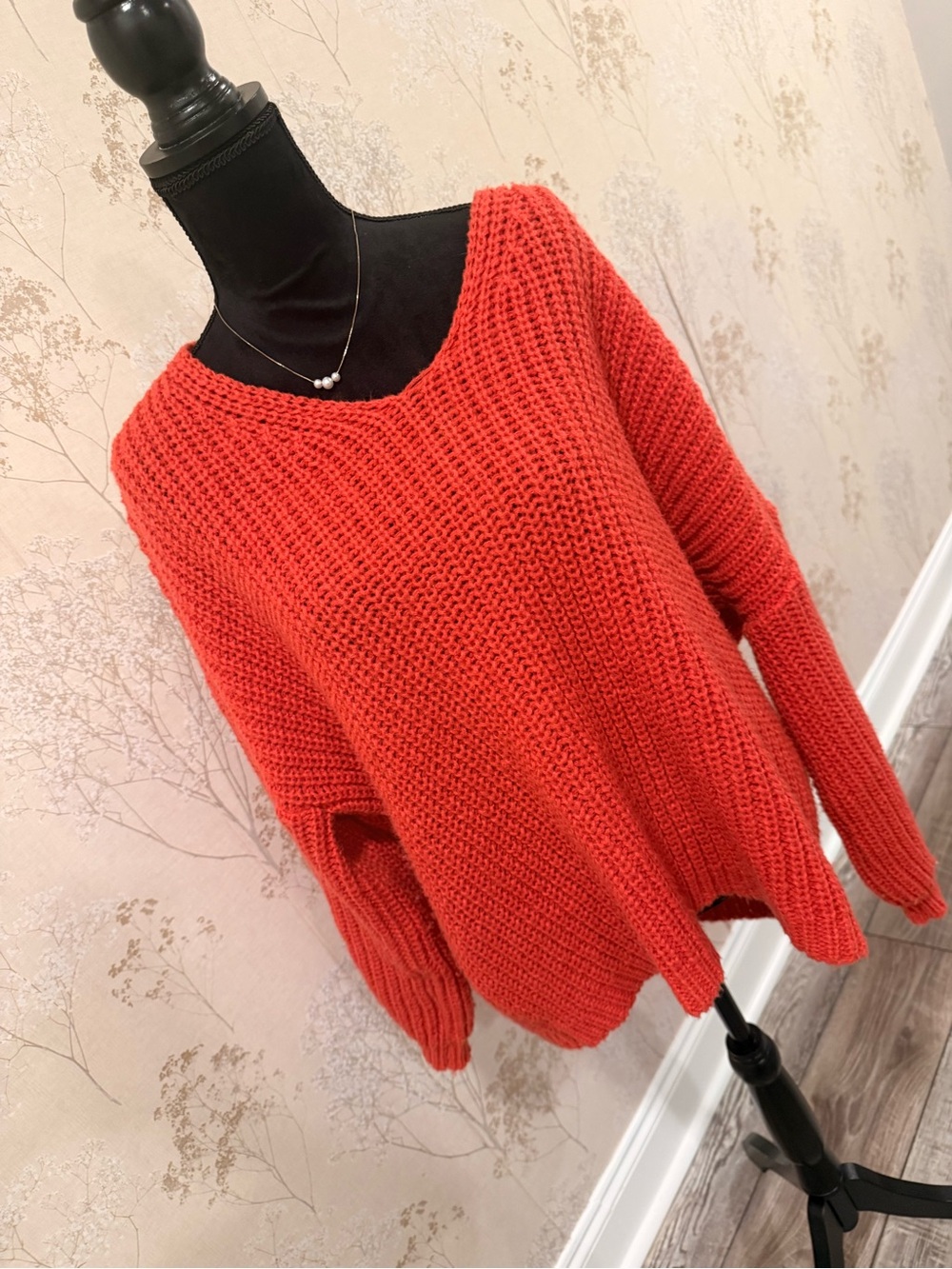 Cozy Red Knit Women's Sweater